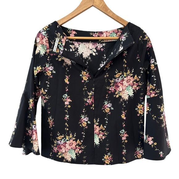 Alice + Olivia‎ Shirley Floral Flared Sleeve Blouse Size XS - Picture 6 of 8